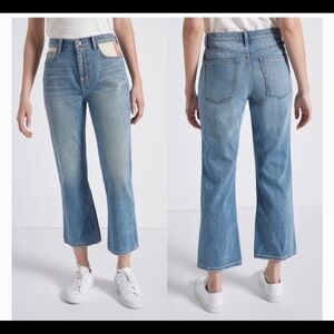 Current Elliott Patch Work Wide Leg Jeans SZ 24